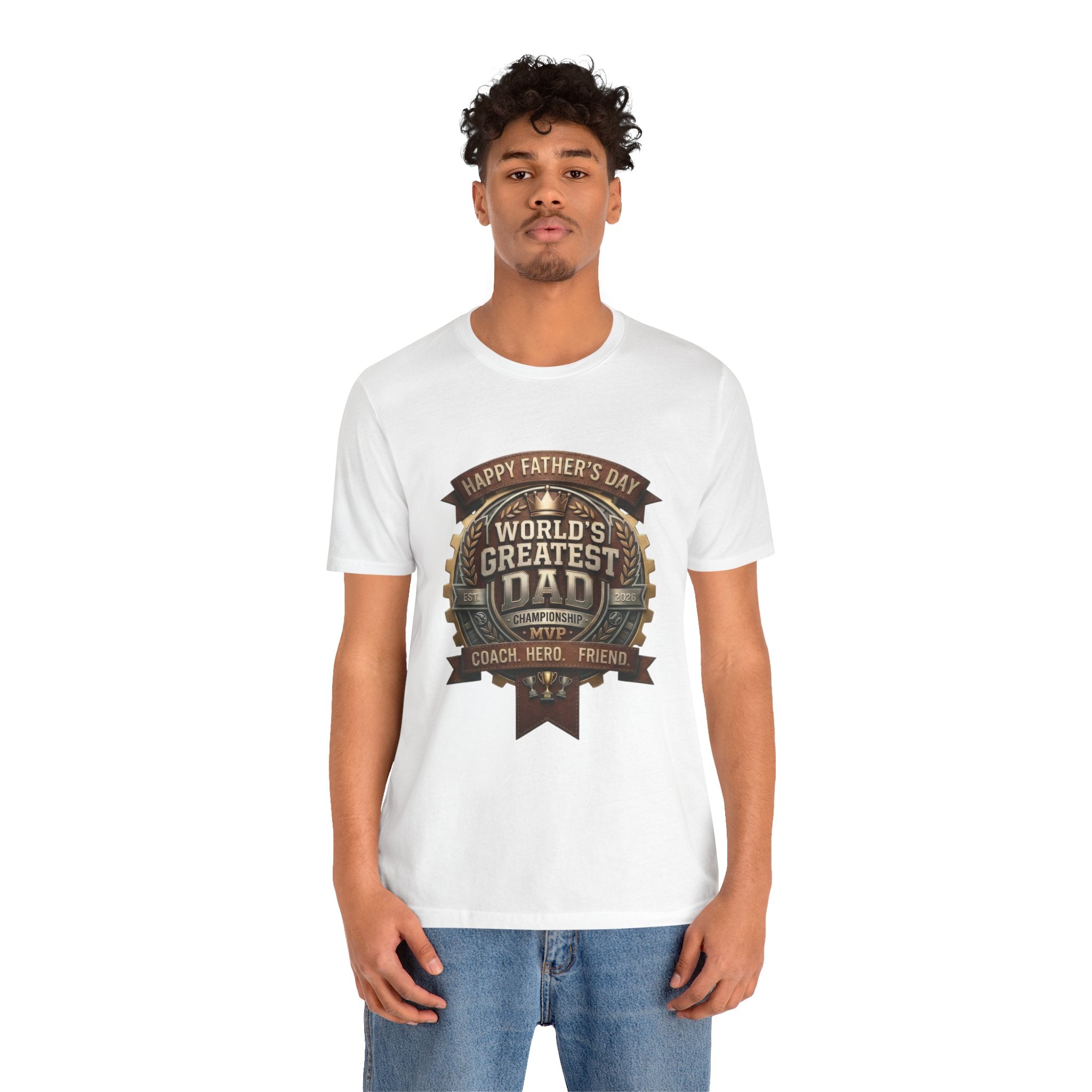 World's Greatest Dad emblem T-Shirt | Father's Day vintage badge