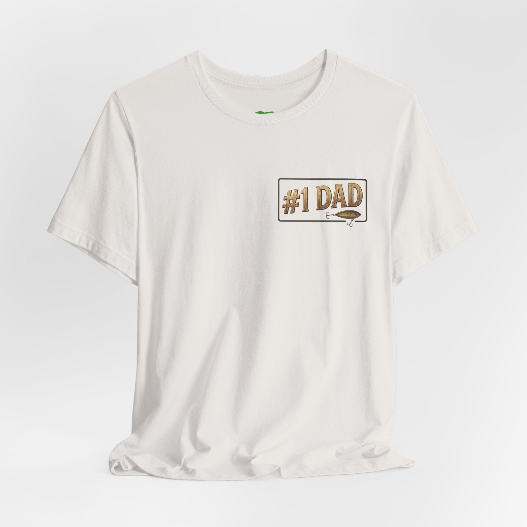 #1 Dad fishing scene Tee | Dad and child fishing on dock at sunset T-Shirt