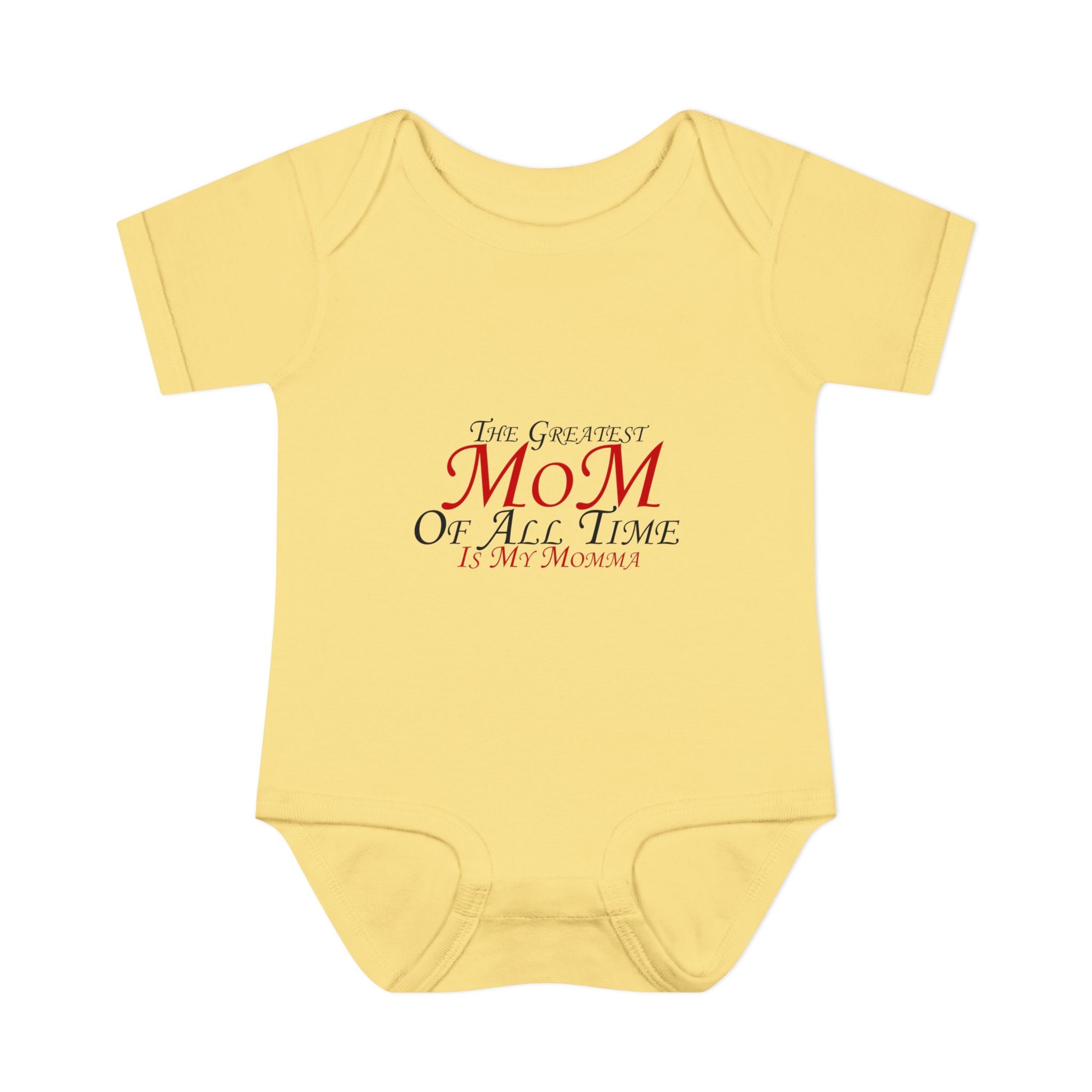 Infant Bodysuit – “The Greatest Mom of All Time Is My Momma” Baby Onesie (Mother’s Day Gift)