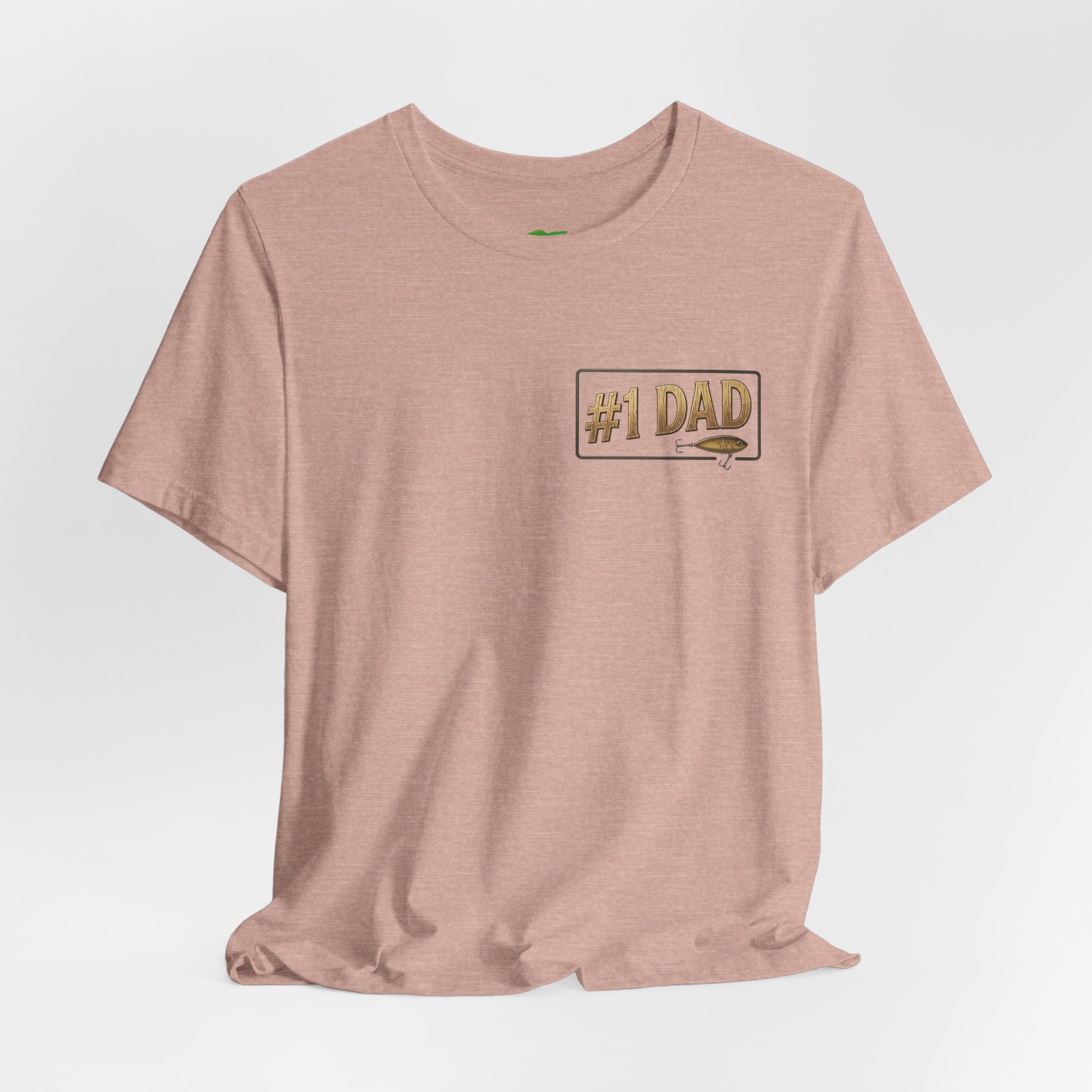 #1 Dad fishing scene Tee | Dad and child fishing on dock at sunset T-Shirt