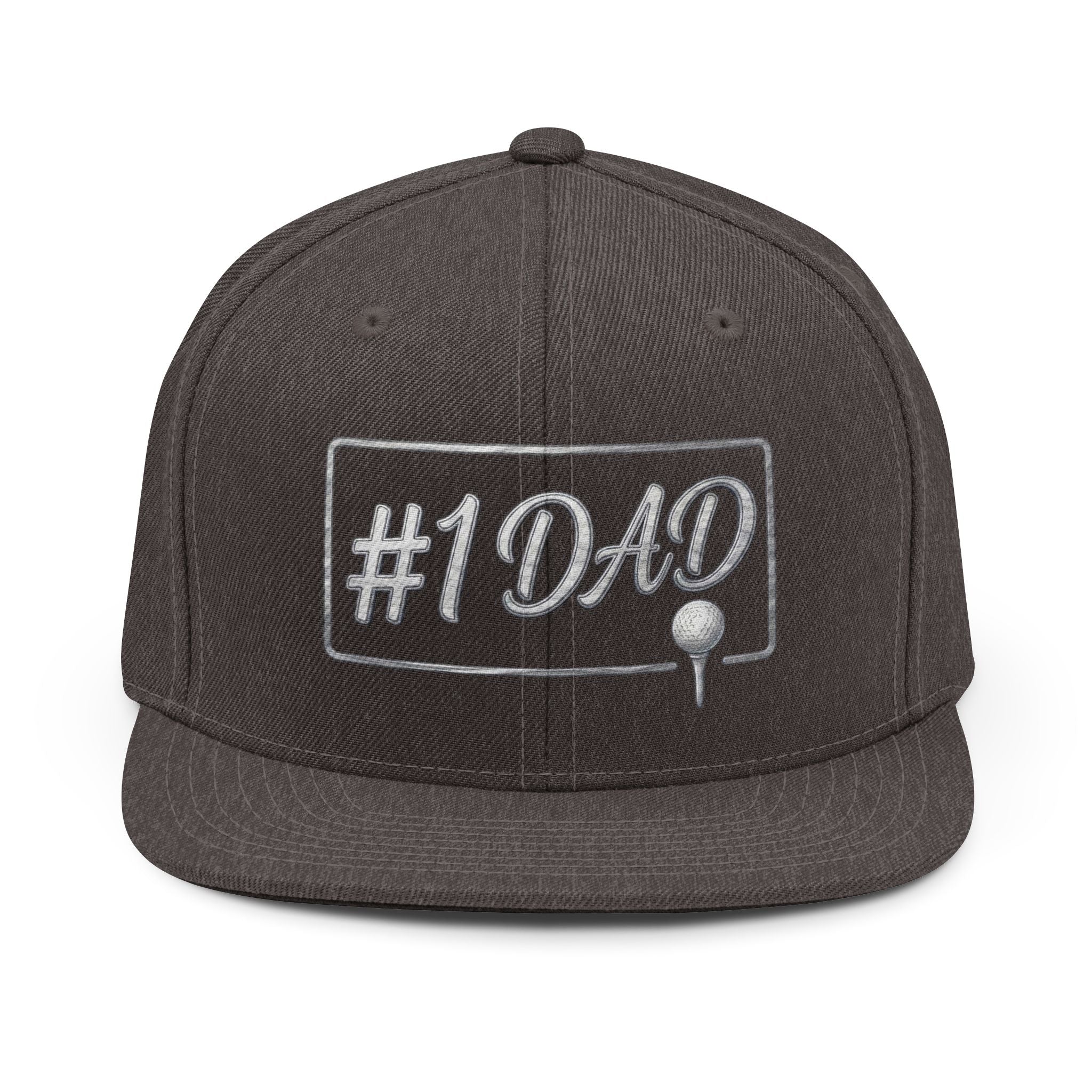 Dad #1 Golf Snapback Hat | Golf Tee Icon | Father's Day Cap