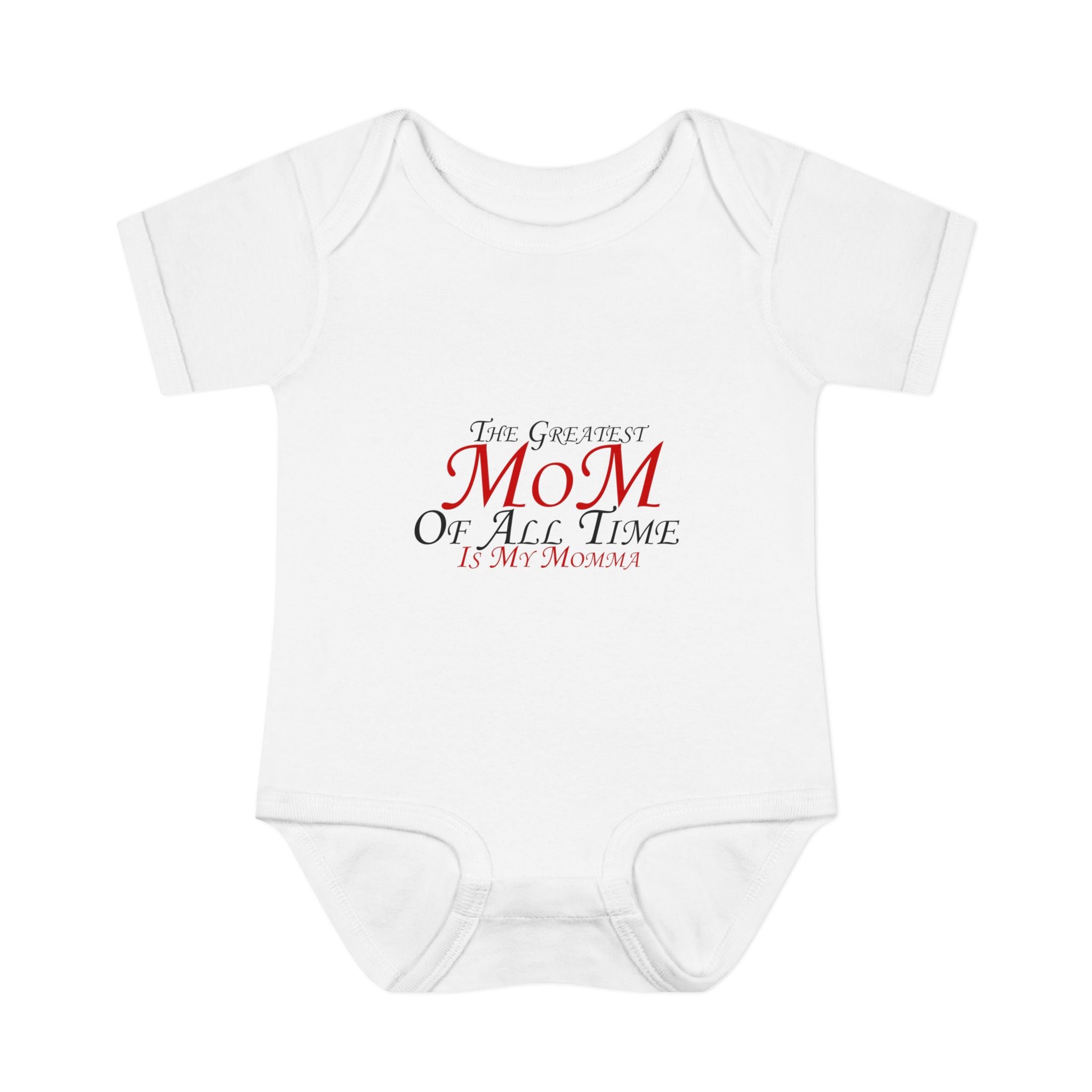 Infant Bodysuit – “The Greatest Mom of All Time Is My Momma” Baby Onesie (Mother’s Day Gift)