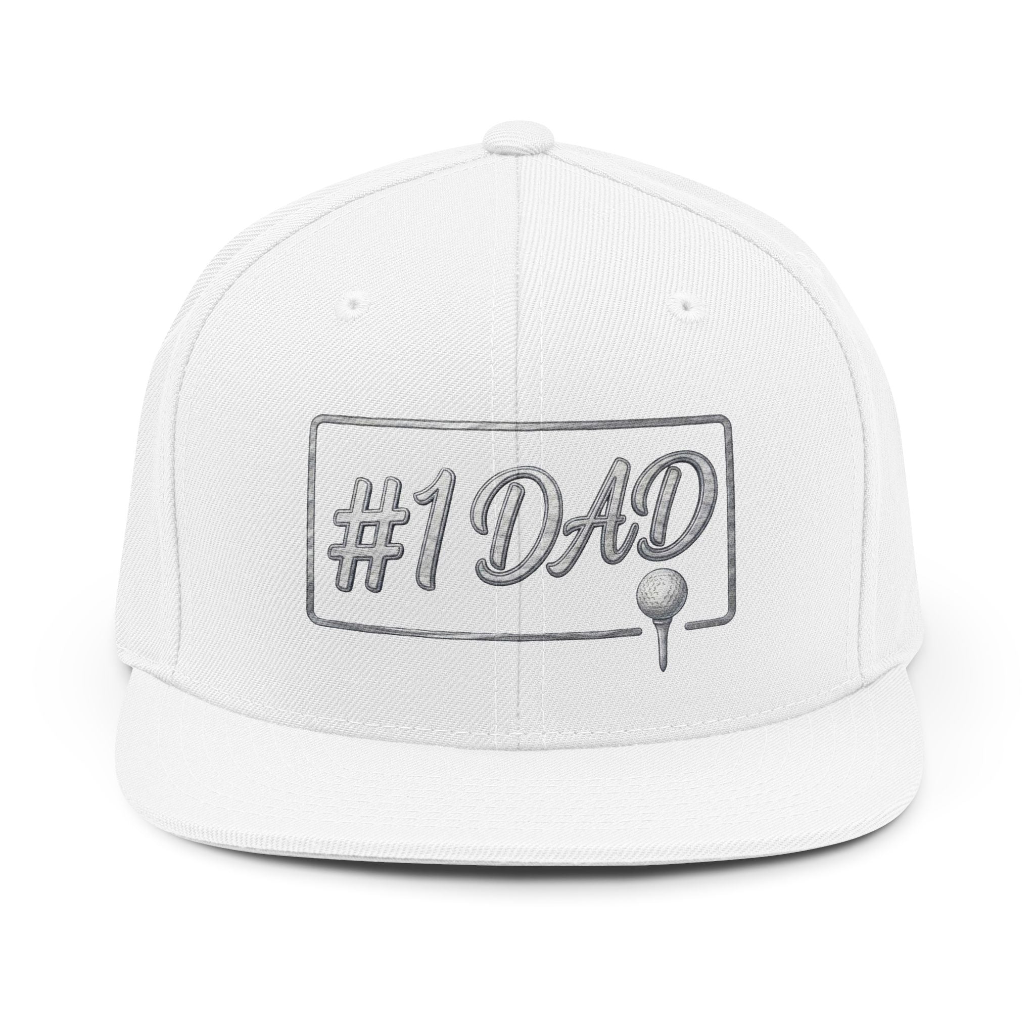 Dad #1 Golf Snapback Hat | Golf Tee Icon | Father's Day Cap