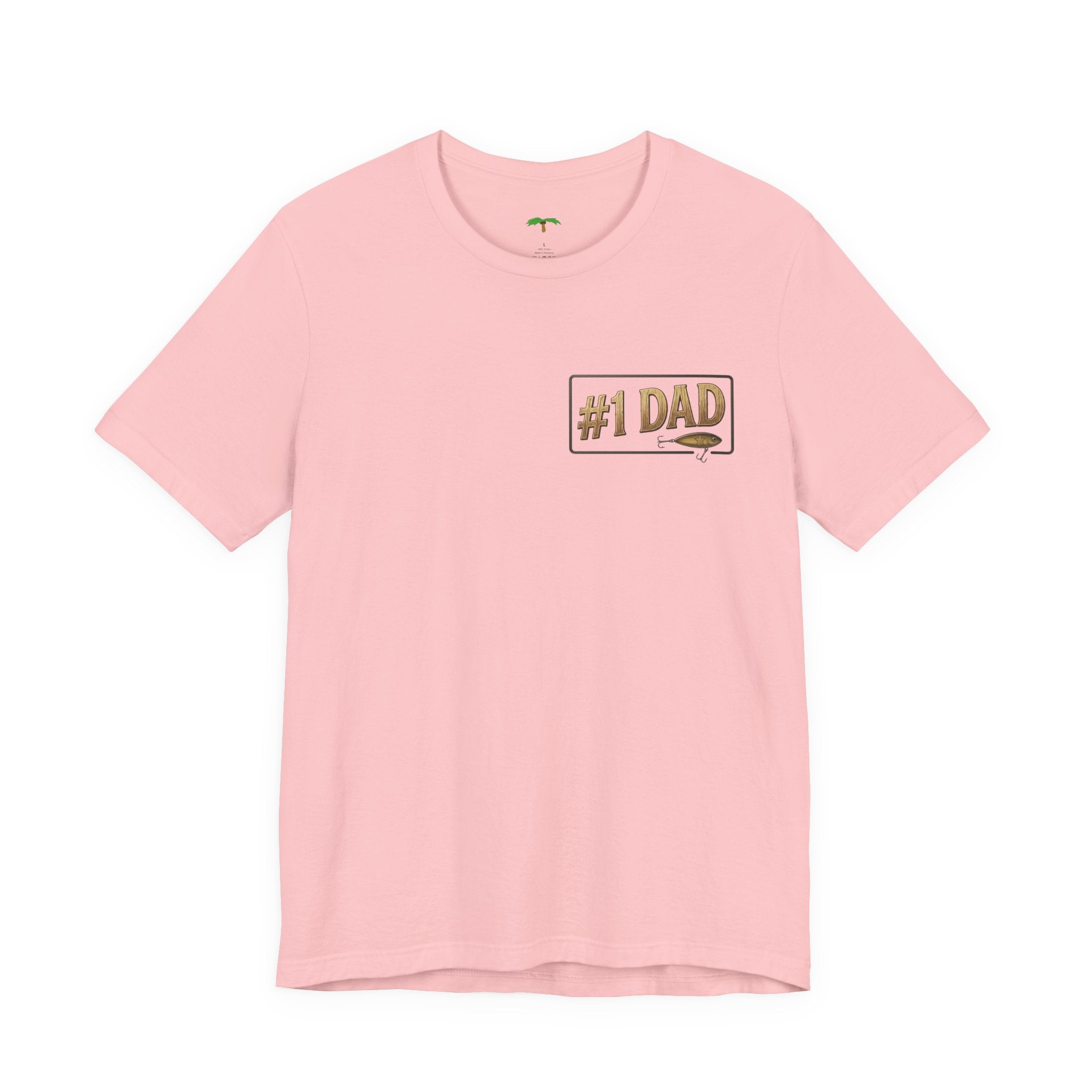 #1 Dad fishing scene Tee | Dad and child fishing on dock at sunset T-Shirt