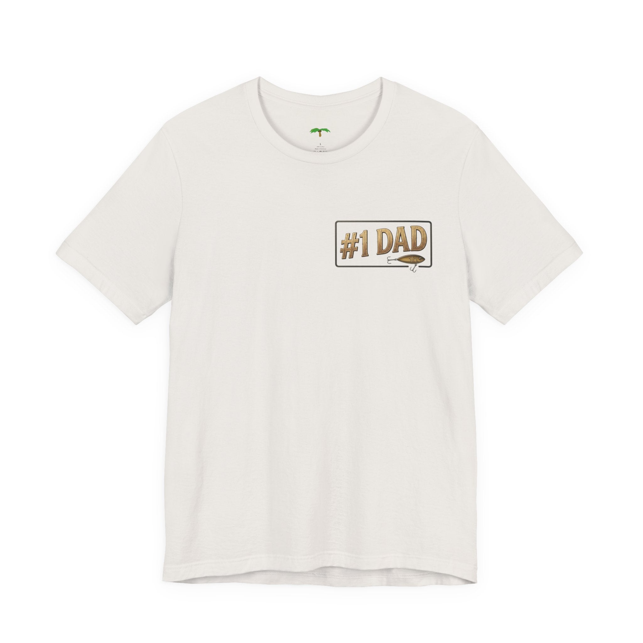 #1 Dad fishing scene Tee | Dad and child fishing on dock at sunset T-Shirt