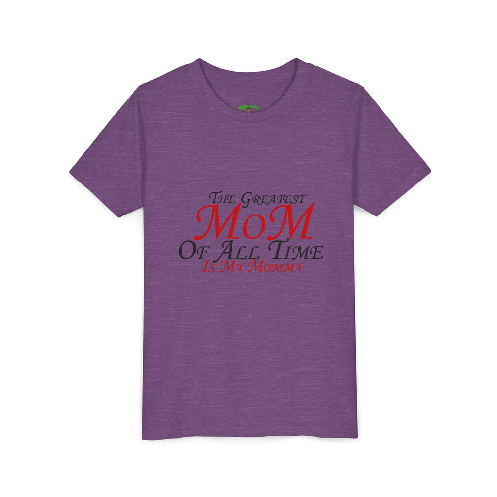 Youth Tee – "The Greatest Mom of All Time Is My Momma" Kids' Mother's Day T-Shirt