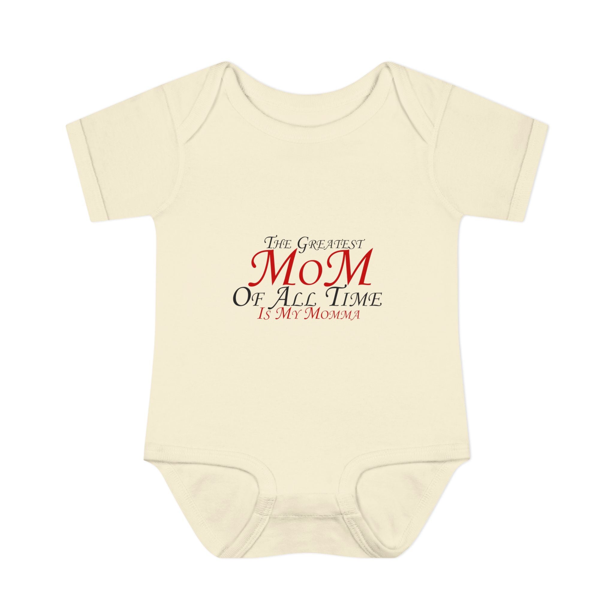 Infant Bodysuit – “The Greatest Mom of All Time Is My Momma” Baby Onesie (Mother’s Day Gift)