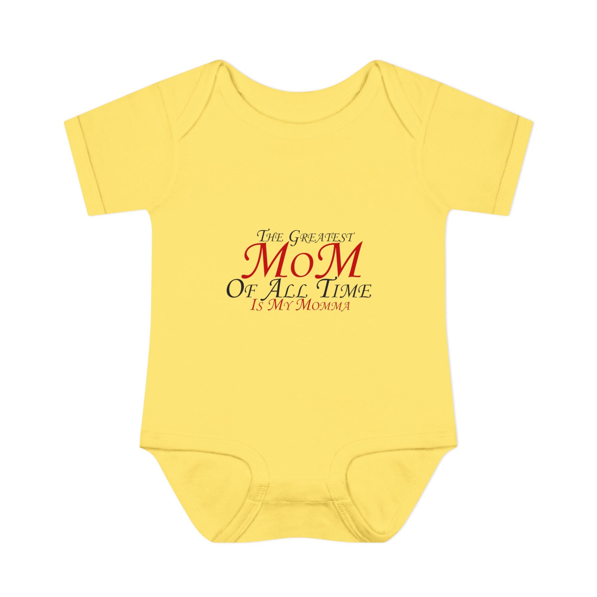 Infant Bodysuit – “The Greatest Mom of All Time Is My Momma” Baby Onesie (Mother’s Day Gift)