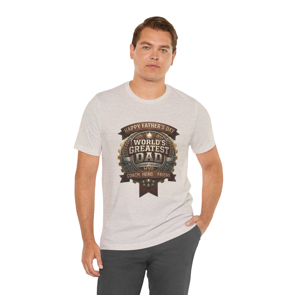 World's Greatest Dad emblem T-Shirt | Father's Day vintage badge
