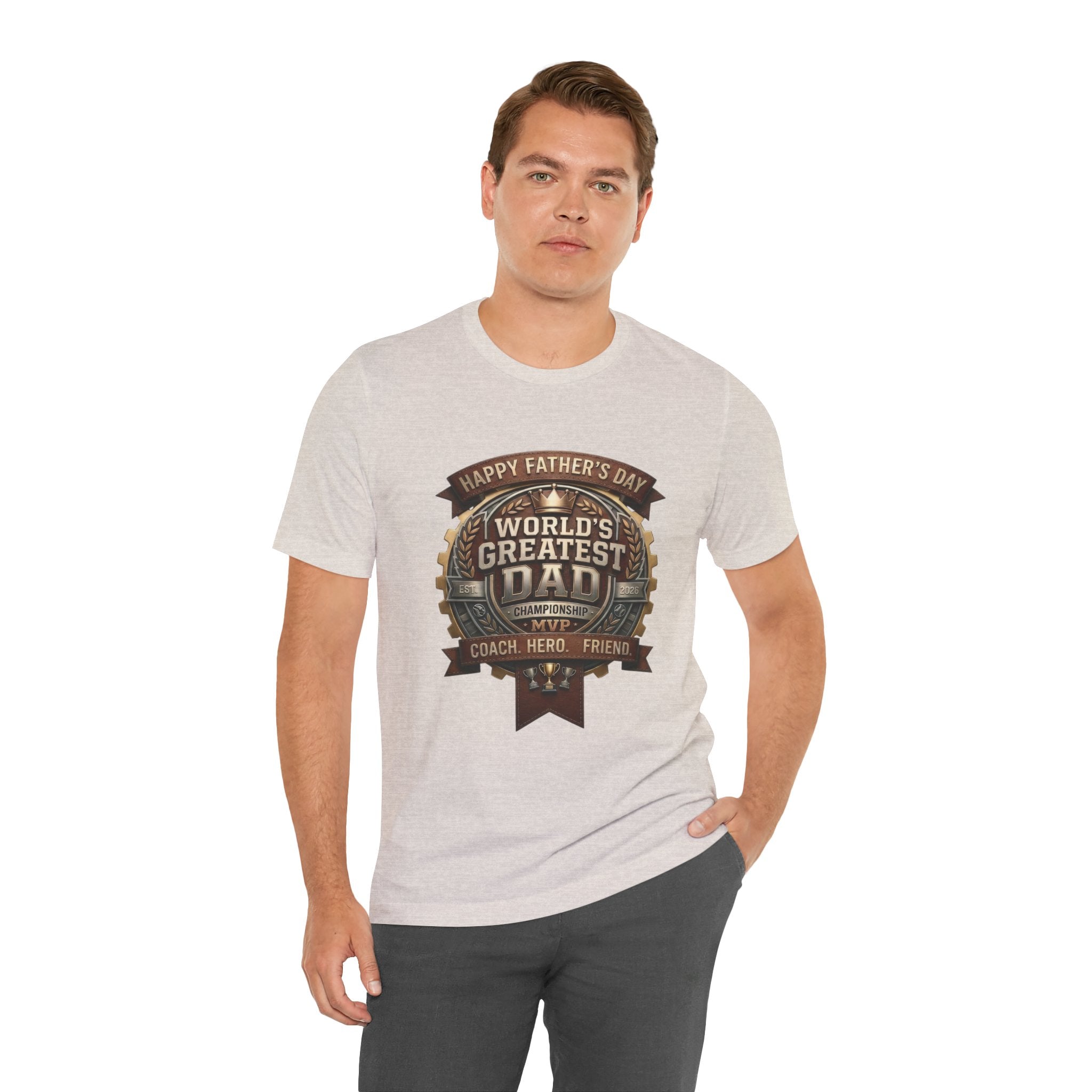 World's Greatest Dad emblem T-Shirt | Father's Day vintage badge